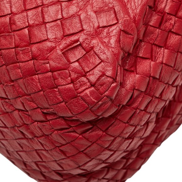 BOTTEGA VENETA Red Leather Intrecciato Tote Bag